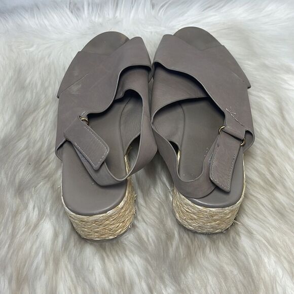 Vince Jesson Taupe Gray Platform Espadrille Sandals Sz 8 - Picture 4 of 7